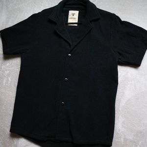 OAS Men Black Cuba Terry Cotton Shirt